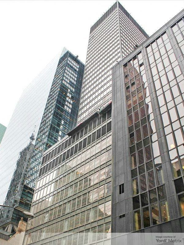 Outside shot of 10 E. 53rd St., a 390,000-square-foot office tower in Midtown Manhattan.