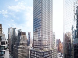 Aerial rendering of the 40-story office building at 825 Third Ave., in Midtown East.