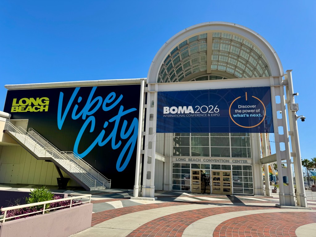 A photo of the entrance to the BOMA conference in Long Beach, Calif.