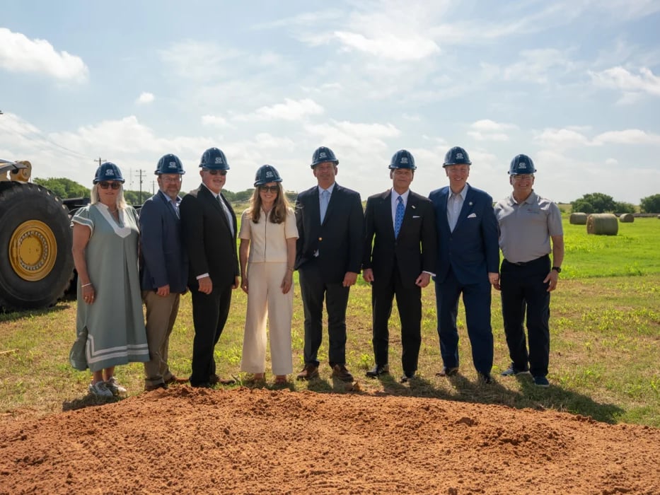 Exterior shot depicting the ground breaking ceremony at the Camp Howze Industrial Rail Park in Gainesville, Texas.
