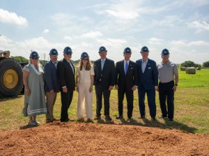 Exterior shot depicting the ground breaking ceremony at the Camp Howze Industrial Rail Park in Gainesville, Texas.