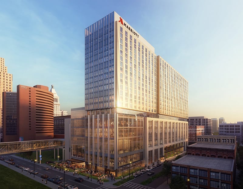 A rendering of the Cincinnati Downtown Marriott hotel.