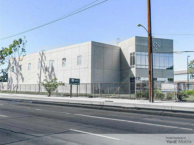 Exterior shot of one of the buildings that made up the former headquarters of Faraday Future in Gardena, Calif.