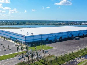 Exterior shot of an industrial facility occupied by FedEx in Punta Gorda, Fla.