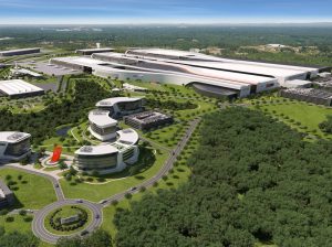 Rendering of JetZero's upcoming aerospace manufacturing and production campus in Greensboro, N.C.