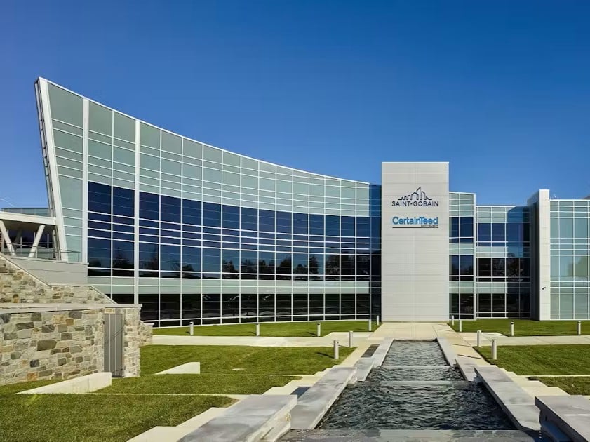 exterior shot of the Saint-Gobain HQ building in Malvern, Pa.
