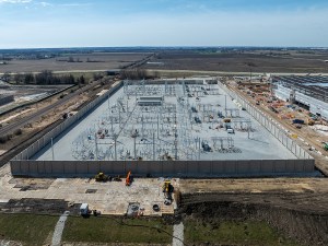 Aerial shot of a data center development.