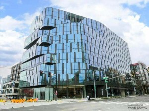 Exterior shot of 222 Fifth, an office building in Seattle