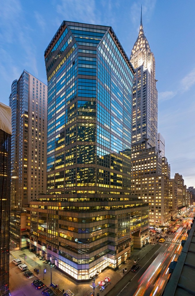 Aerial shot of 425 Lexington Ave., a trophy tower in Midtown Manhattan.
