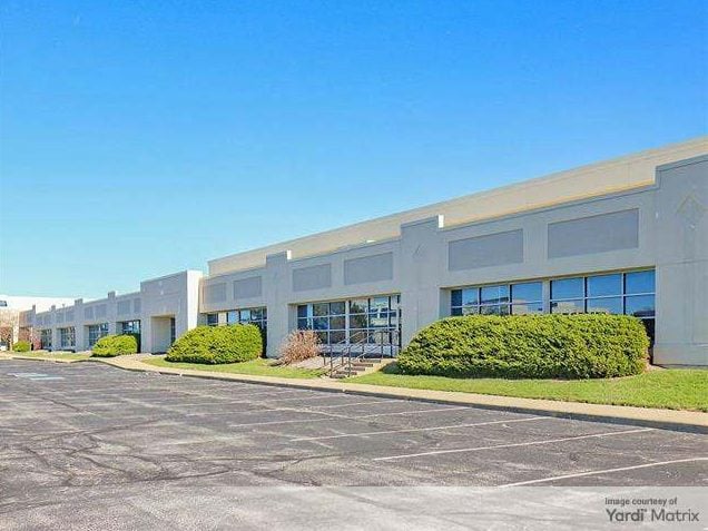 Exterior shot of 7555 Woodland Drive in Indianapolis.