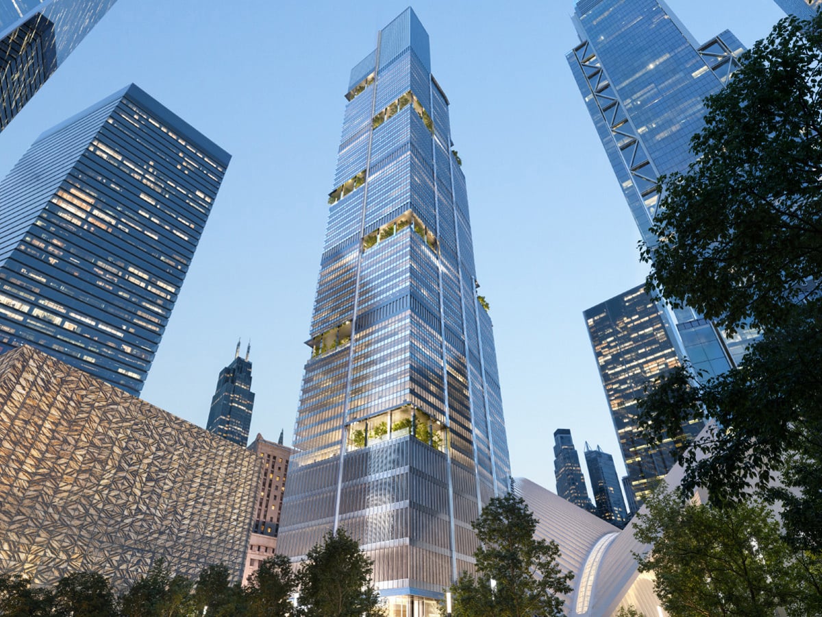 A rendering of 2 World Trade Center, the future headquarters of American Express.