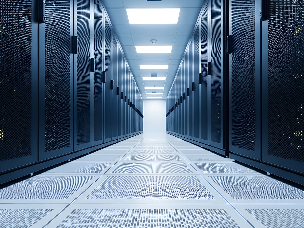 A photo of data center computer racks.