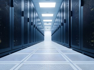 A photo of data center computer racks.