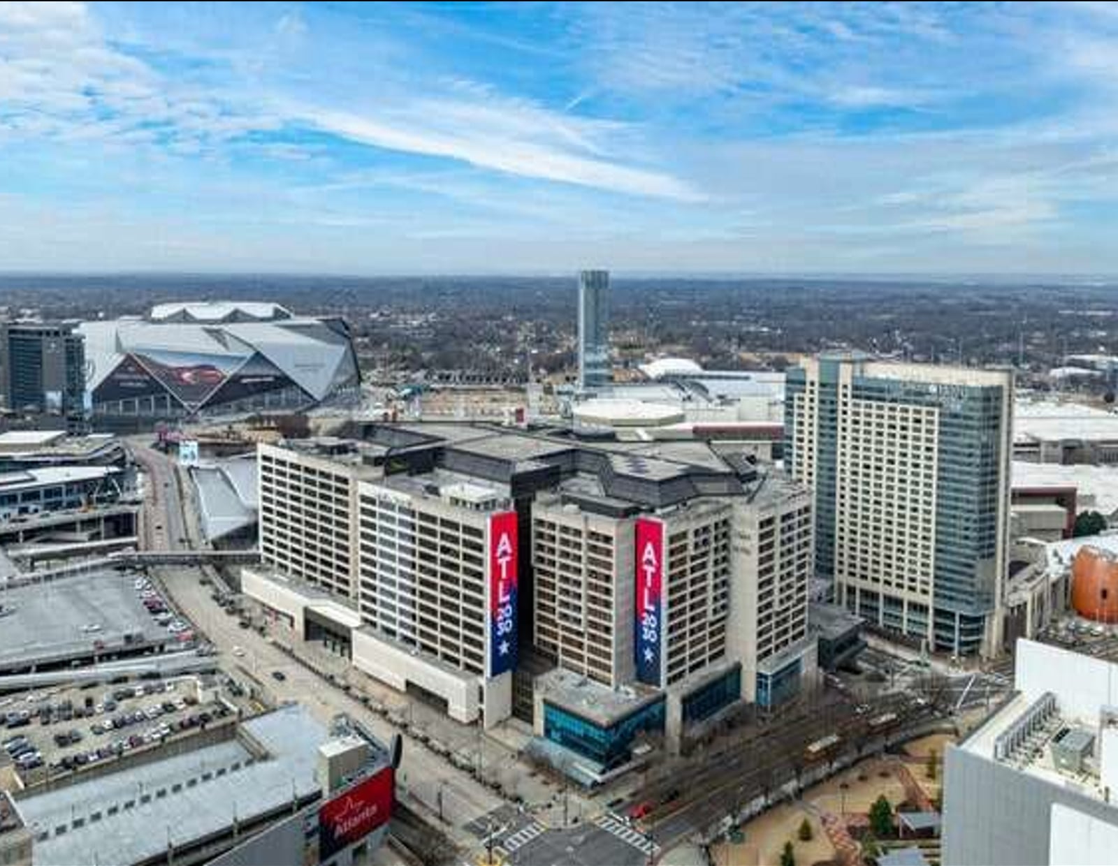 A photo of the former CNN Center in Atlanta.