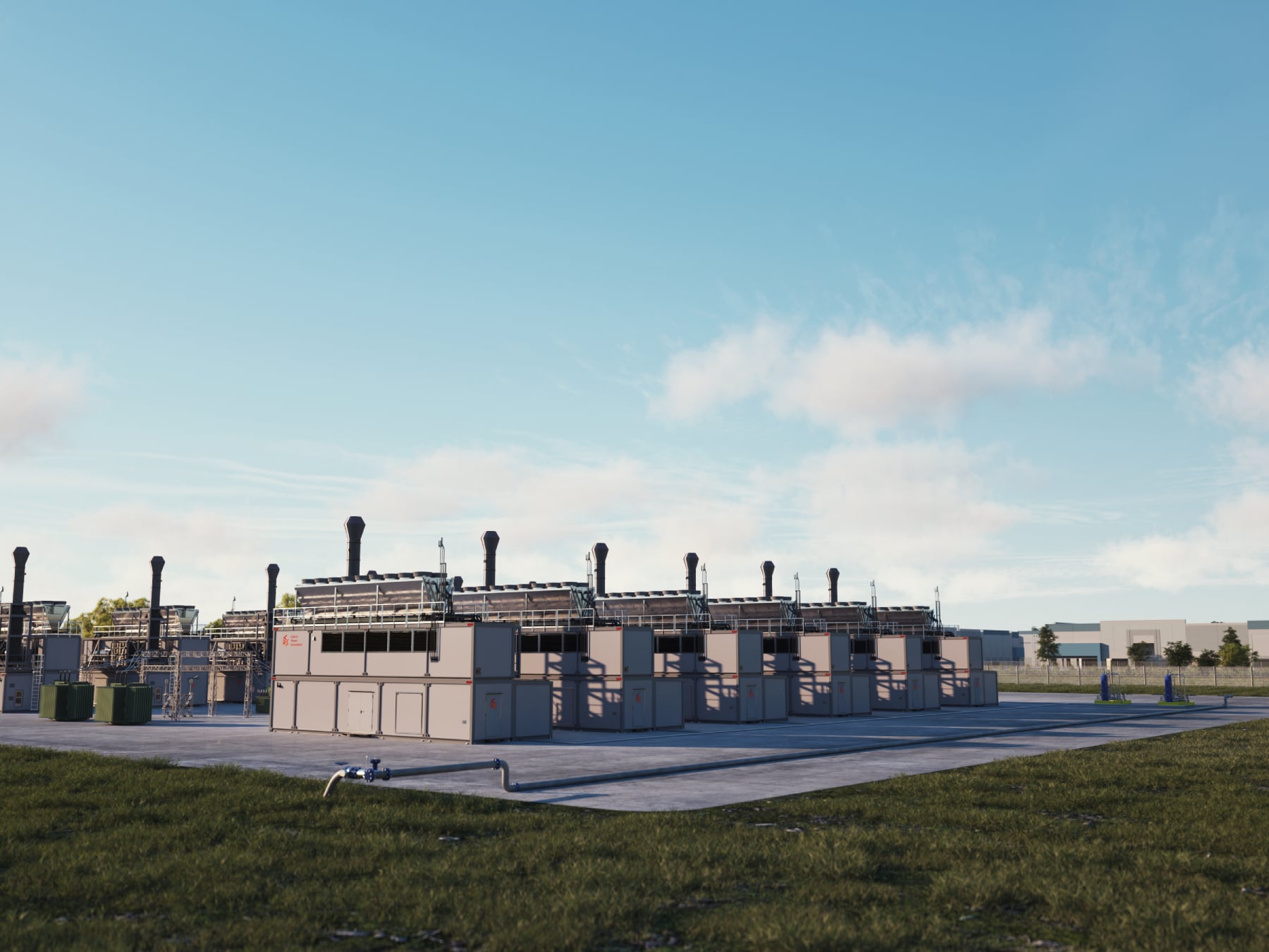 Exterior shot depicting the typical energy infrastructure that Liberty Power Innovations provides.