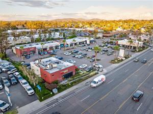 An aerial photo of Encinitas Village Square.