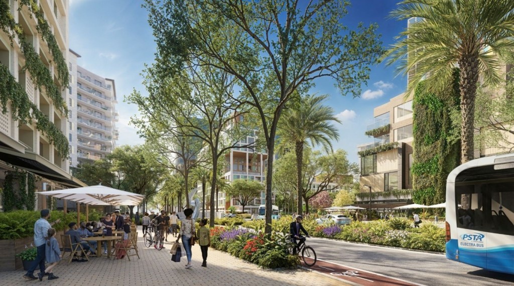 A rendering of the proposed mixed-use project in the Historic Gas Plant District.