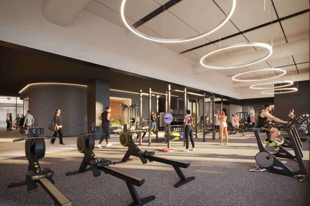 The fitness center at One Market Plaza