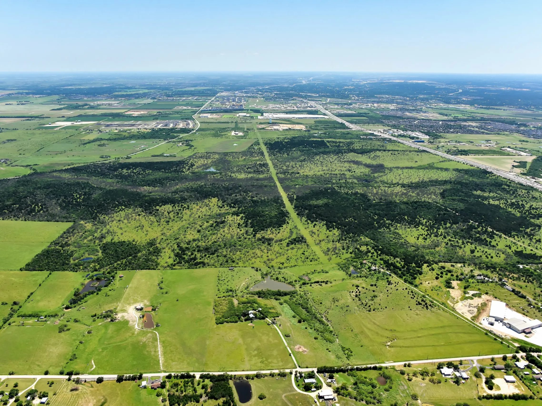 Aerial shot of what would later become Mayfair in New Braunfels, Texas.