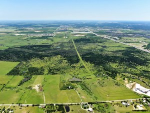 Aerial shot of what would later become Mayfair in New Braunfels, Texas.