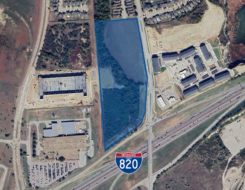 An aerial photo of the site that Holt Lunsford Commercial Investments acquired to build Meacham 280 Crossing