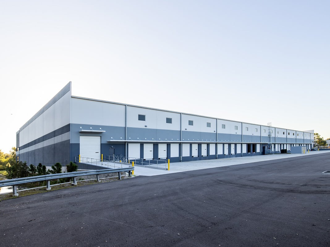 Exterior shot of an industrial facility that Stonemont developed in partnership with PCCP in Tampa, Fla.