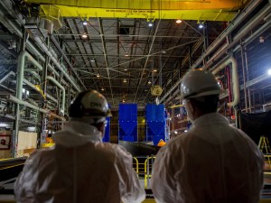 A photo of two workers inside the Paducah Gaseous Diffusion Plant in Paducah, Ky.