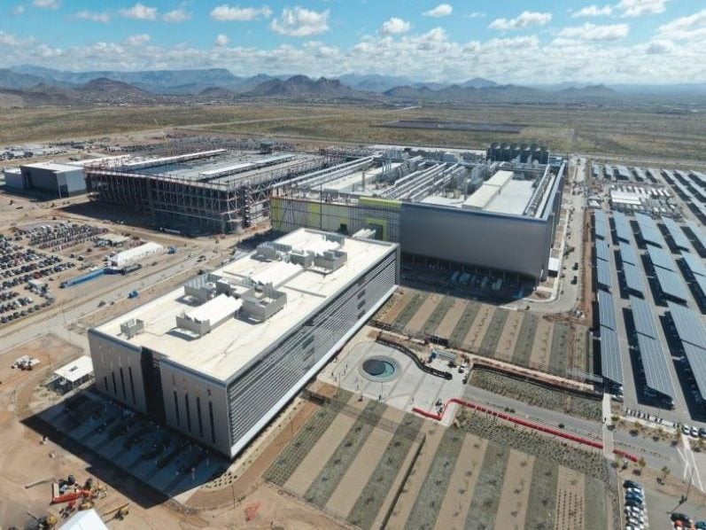 Aerial shot of TSMC’s advanced manufacturing complex that is under construction in Phoenix.