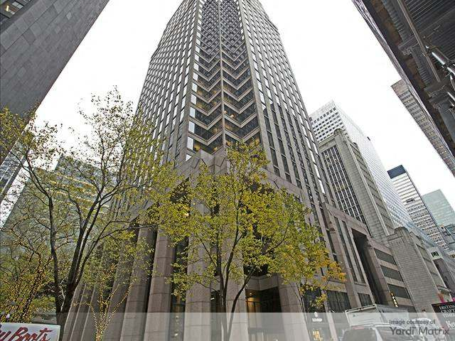 Exterior shot of the 29-story office building at 31 W. 52nd St. in Manhattan's Plaza District.