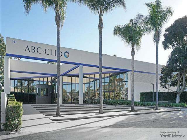 Exterior image of a two-building office and R&D campus at 153 Castilian Drive in Goleta, Calif.