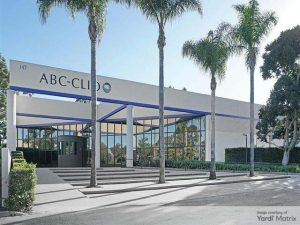 Exterior image of a two-building office and R&D campus at 153 Castilian Drive in Goleta, Calif.