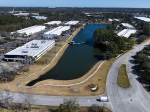 Aerial image of Cypress Point Business Park, an eight-building campus in Jacksonville, Fla.