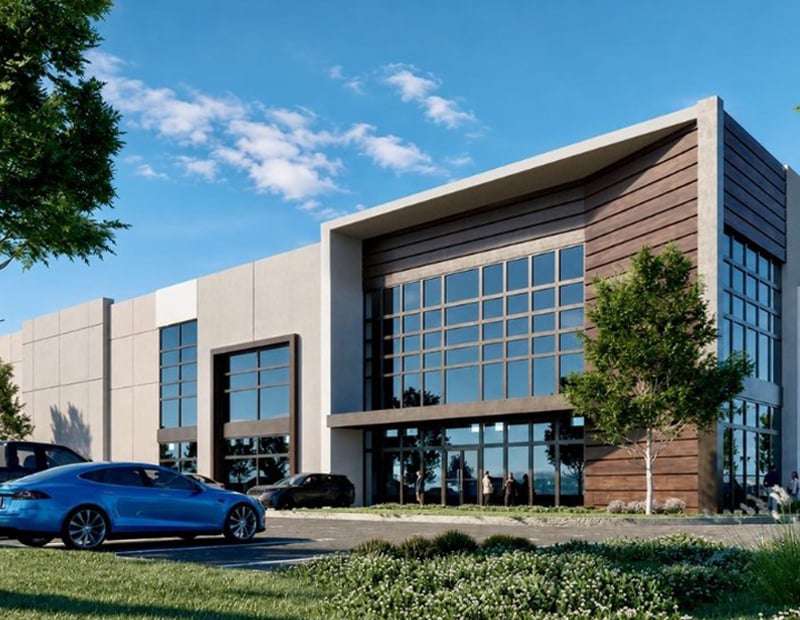A rendering of an industrial building in the Horizon 35 business park.