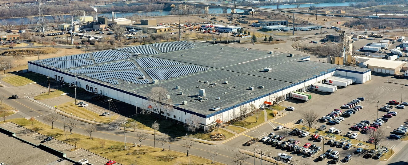 An aerial photo of 411 Farwell Ave in South St. Paul, Minn.