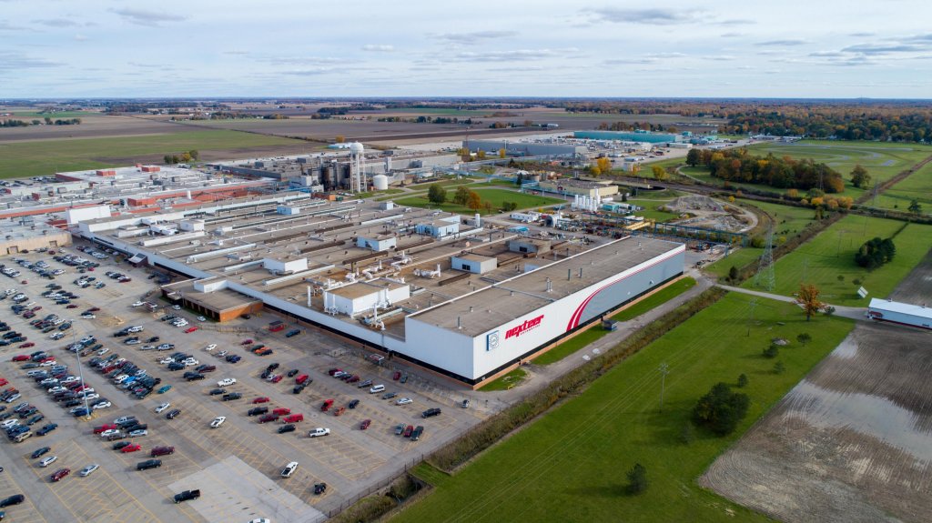 Exterior shot of the Nexteer Automotive manufacturing campus in Saginaw County in Michigan,