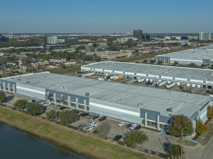 An aerial photo of Park845, a five-building industrial campus in Houston.