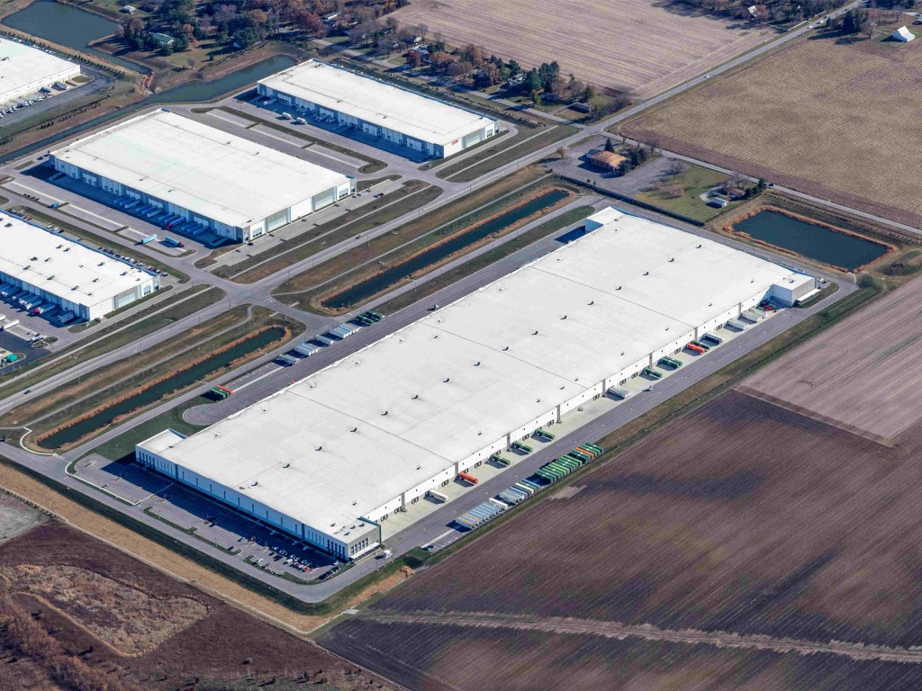 An aerial photo of the Subaru facility in Whitestown, Ind.