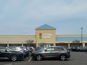 Exterior shot of Springnex Plaza, a 97,000-square-foot retail center in Queens, N.Y.