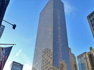 Exterior shot of Gardens 780, a 50-story office building in Manhattan's Plaza District.