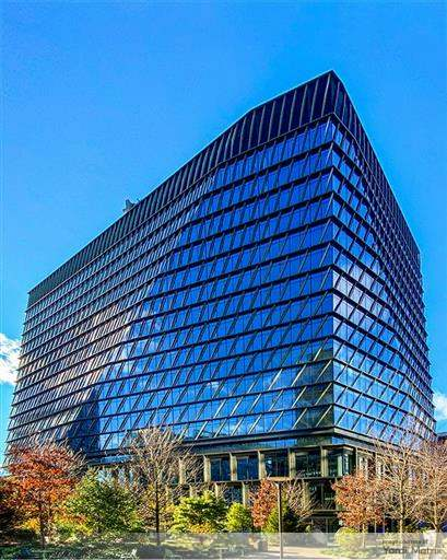 Exterior shot of One Boston Wharf, a 20-story office property in Boston's Seaport District.