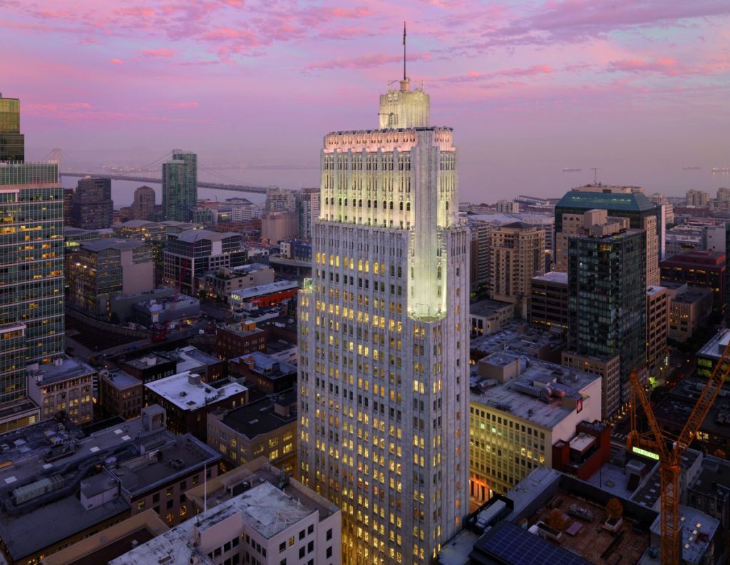 Aerial view of 140 New Montgomery in San Francisco