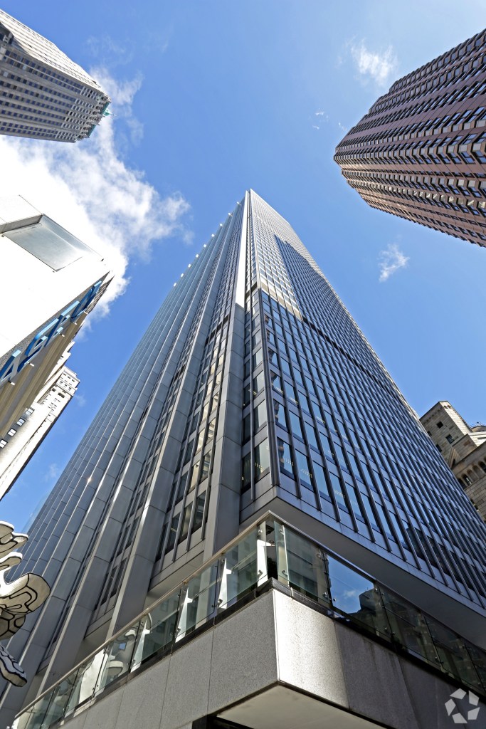 28 Liberty Street, a 60-story skyscraper in the Financial District. Once home mainly to financial services companies, the building also hosts the likes of Booking.com, Blue Apron and Stripe. The diversity of tenants at buildings like this is owed in part to the area's significantly-improved transit access, making it more desirable for workers in the 25-44-year-old age bracket.