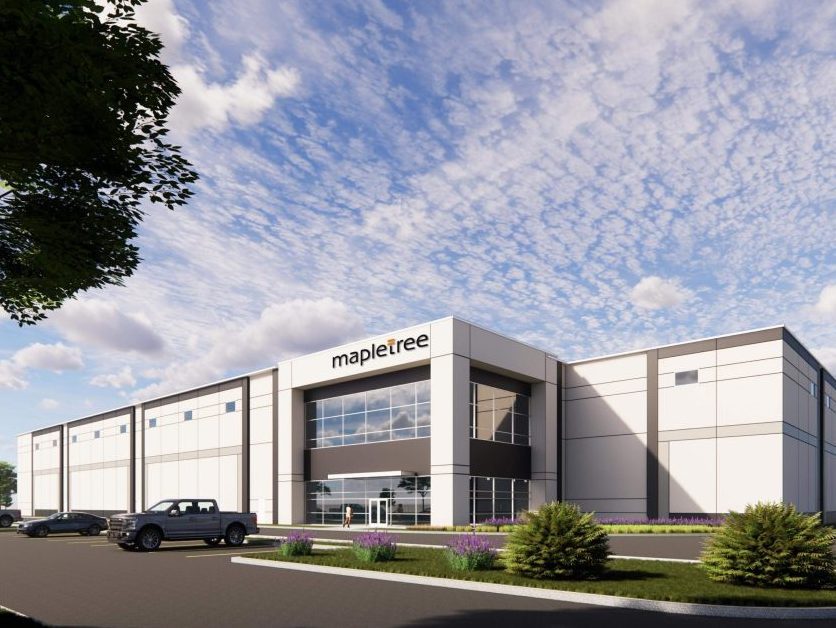 Rendering of a single-story industrial building