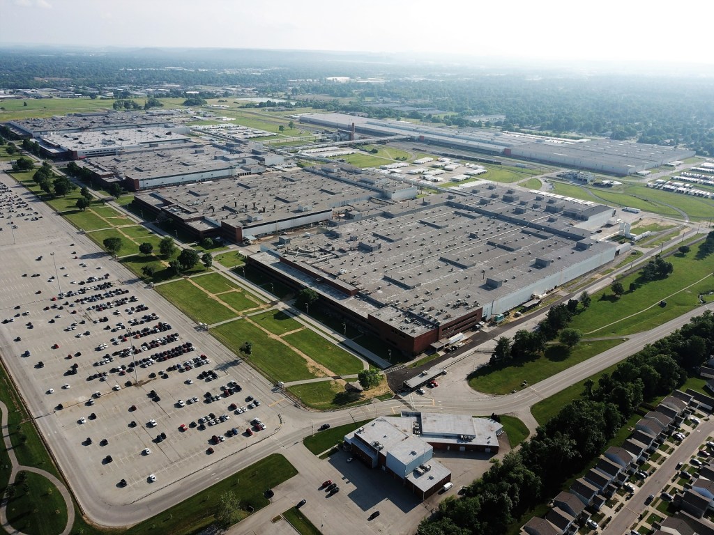 Aerial view of the global headquarters of GE Appliances in Louisville, Ky.