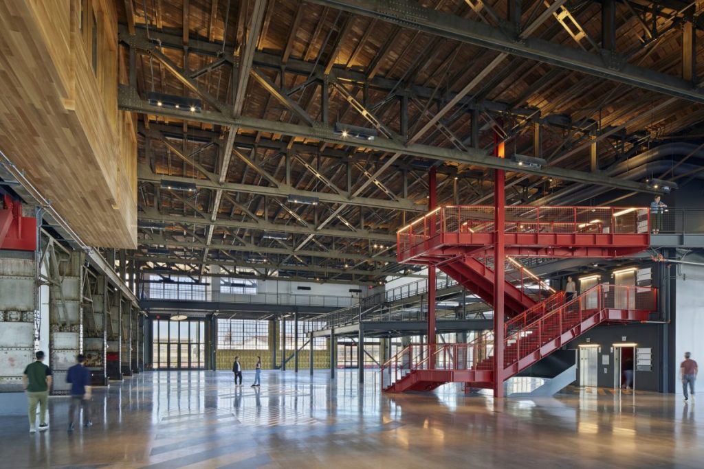 Interior shot of Building 12 at San Francisco's Pier 70