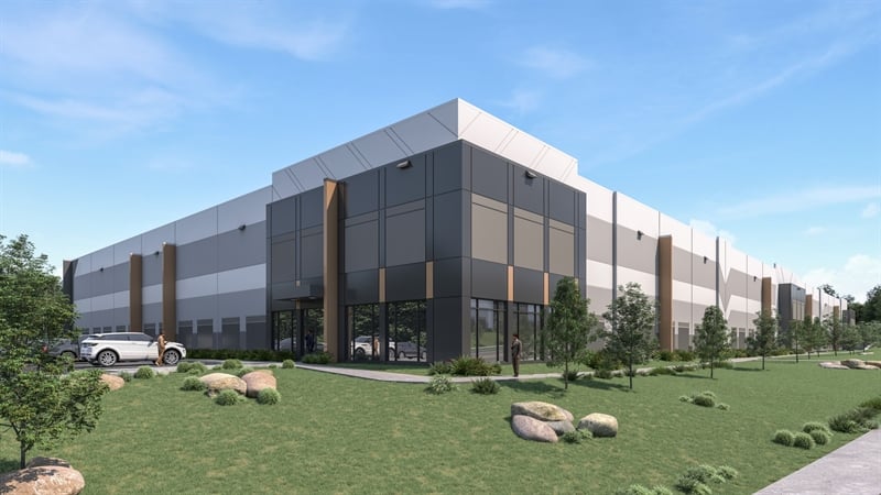 A rendering of Caldwell Commerce Center, a 233,335-square-foot industrial development in Charlotte, N.C.