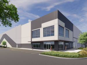 Exterior rendering of CityNorth Industrial Park, Greenspoint Mall's industrial redevelopment by Lincoln and New York Life.