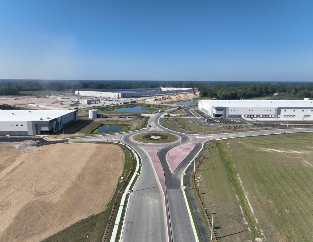 aerial view of the Port 460 Logistics Center in Suffolk, Virginia