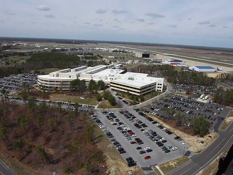 Image of William J. Hughes Technical Center for Advanced Aerospace campus in Egg Harbor Township, N.J.