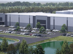 Rendering of Lowcountry Logistics, a three-building industrial campus in North Charleston, S.C.